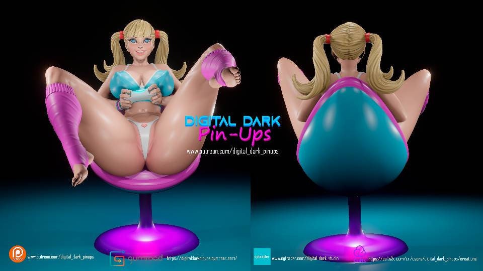 Gamer Girl 4 - sfw - NSFW - unpainted - 3d printed - figurine - diorama