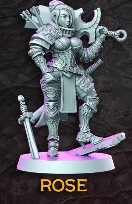 Rose-32mm scale miniature- D&D-pathfinder-tabeltop. RN Estudio