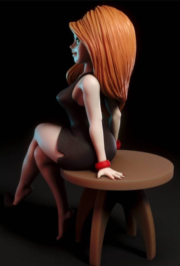 Kim possible - Sfw - NSFW- adult - grown up -UNPAINTED - 3d printed - figurine - statue